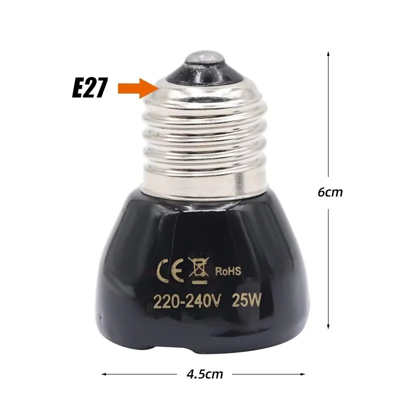 25/50/75/100W E27 Black Infrar - огляд і ціна Ceramic Heat Emitter