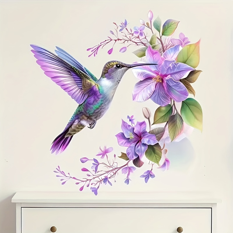 1 Purple Flower and Hummingbir - огляд і ціна Pvc Panel Background